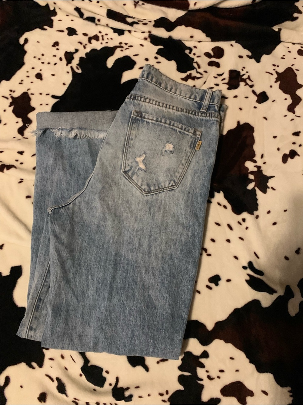 Vibrant Light Blue High-Waist Wide Leg Jeans